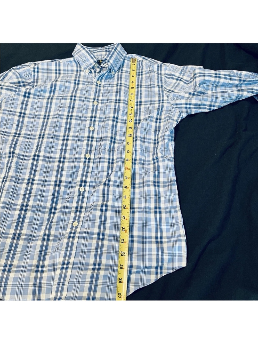 Ralph Lauren Performance Slim Fit Button Down Shirt Mens Medium Striped Blue - Picture 5 of 7